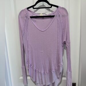 Free People Lilac Long Sleeve Knit Top